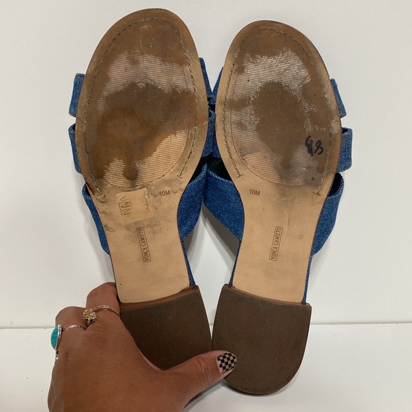 Vince Camuto Maydree Heeled Sandal in Blue Denim - Picture 13 of 13